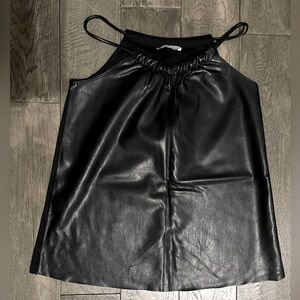 Zara Faux Leather Top